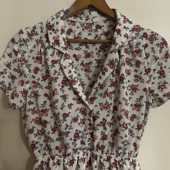 Vintage Floral Button-Up Midi Dress – Size S-M - Picture 2 of 8